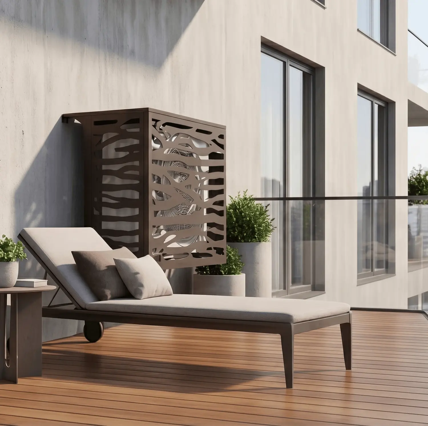 Habillage Jungle à côté d’un salon de terrasse